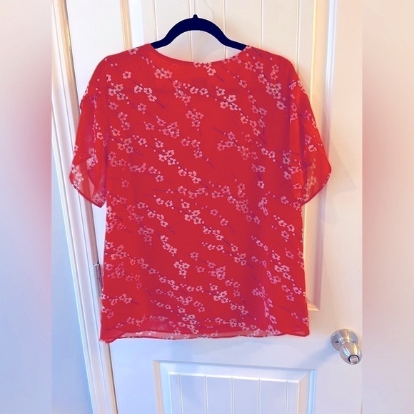 CAbi Top Blouse Split Sleeve Cherry Blossom Style 5712 Women’s Size M - Picture 3 of 4